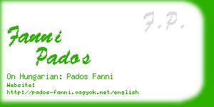 fanni pados business card